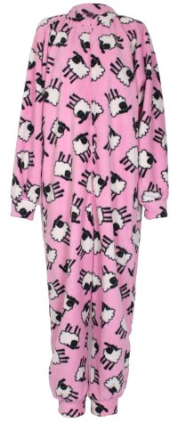 Pink Sheep pattern fleece onesie and all-in-one