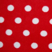 Photo of Red Polka fleece fabric