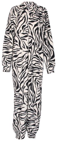 Zebra pattern fleece onesie and all-in-one