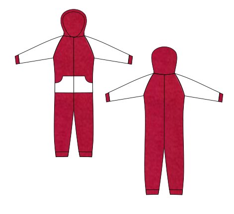Red Football Fleece Onesie and All-in-one