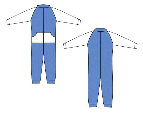 White and Blue Football Fleece Onesie and All-in-one