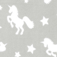 Photo of Grey Unicorn fleece fabric